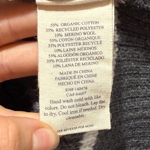 New Faherty Women Mariner Stripe Quarter Zip Sweater XL Chunky Knit Cozy Striped - Picture 7 of 13